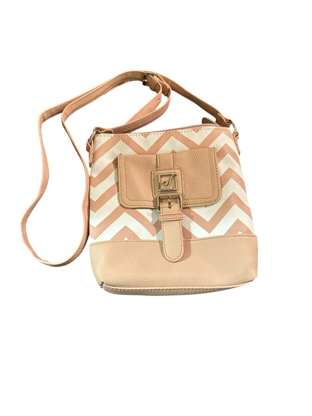 Stone Mountain cream and white chevron crossbody.